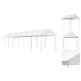 vidaXL Pavillon mit Dach Weiß 13,38x2,28x2,69 m Polyethylen