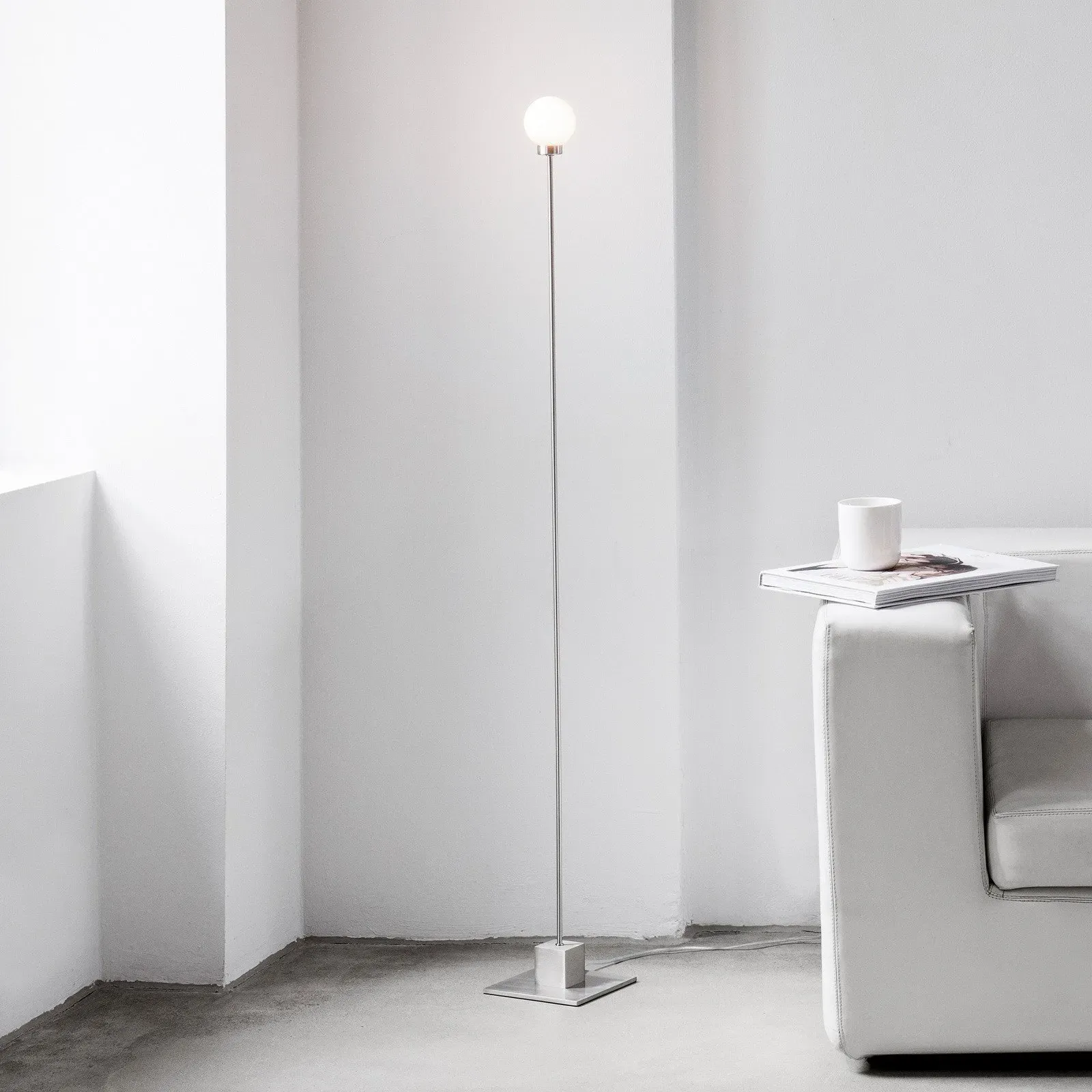 Stehleuchte Northern, Snowball, dimmbar, Metallisch, für Wohnzimmer, Metall, Design - 117