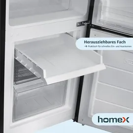 Homex CFS1110-B Kühl-Gefrierkombination (173 l, 1425 mm hoch, Schwarz)