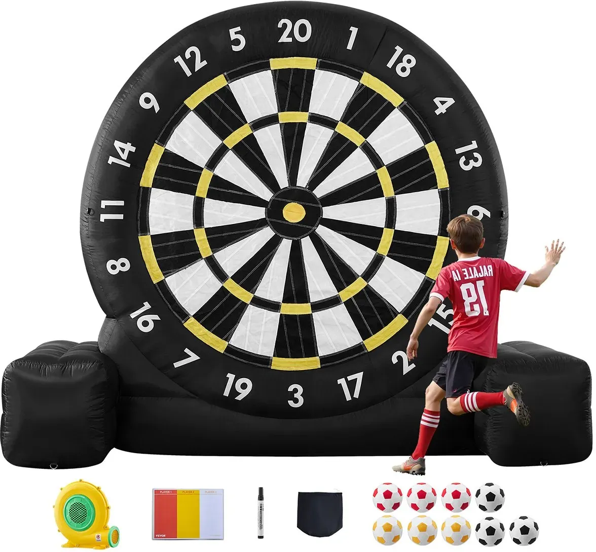 VEVOR aufblasbare Fußball-Dartboard Fußball-Dartscheibe Spiel (2,44 m Höhe), riesiges Kick-Darts-Spiel mit Aufbewahrungstasche & Luftpumpe für einfachen Transport, Gartenspiele Outdoor-Spiele