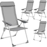 Tectake Gartenstuhl 59 x 73 x 110 cm grau klappbar 4 St.