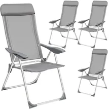Tectake Gartenstuhl 59 x 73 x 110 cm grau klappbar 4 St.