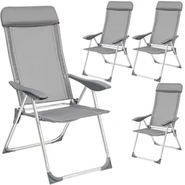Tectake Gartenstuhl 59 x 73 x 110 cm grau klappbar 4 St.