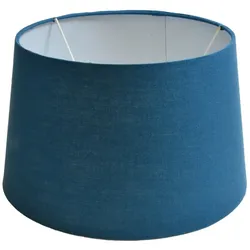 B&S Lampenschirm Lampenschirm rund aus Stoff H 18 x Ø 30 cm für Tisch - Stehlampen blau