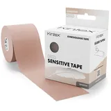 Kintex Kinesiologie Tape Sensitive, 5 cm x 5 m, hautfreundliches & wasserfestes Kinesiologie Tape, Physio Tape für sensible Haut, Medizinisches Tape (Beige)