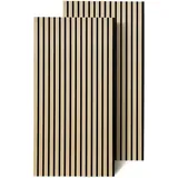 Akustikpaneel mdf Wandverkleidung Natur Akustik Wandpaneel Moderne Wandpaneele aus Holzfunier und Filz 2x 120x60x2.1cm Hölzern - Swanew