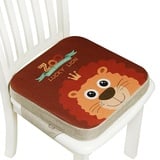 MJLOMJ 2021 Sitzerhöhung Stuhl Kind Waschbar Abnehmbar Sitzerhöhung Kinder für Esstisch 2 in 1 Hohe Qualität rutschfest Kindersitz Esstisch Boostersitze mit Sicherheitsschnalle,Lion,5cm