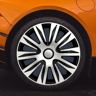 Radkappen Radzierblenden Nardo Black Silver PRO 4 Stück (14 Zoll)