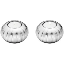 Georg Jensen Teelichthalter Bernadotte Edelstahl Silberfarben
