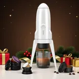 3 in 1 Tragbare Espressomaschine Unterwegs, Selbstheizender Elektrischer Espressokocher, 19 Bar Mini Kaffeebereiter Für Reisen Camping & Wandern Für Gemahlenen Kaffee & NESPRESSO/DolceGusto Pod,