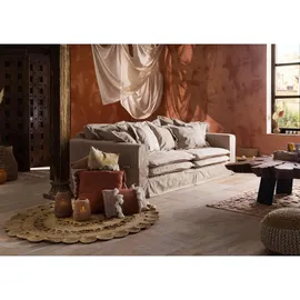 Massivmoebel24 Hussensofa Polyester 3-Sitzer Beige