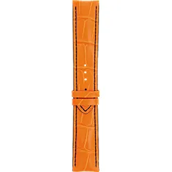 Mido - Leder Lederarmband Multifort 22mm M610012934 - alligator-prägung,orange,rind