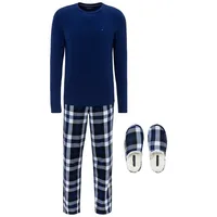 Tommy Hilfiger Underwear Schlafanzug LS PJ SET + FLUFFY SLIPPERS blau L (52)