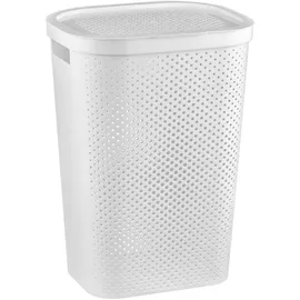 Curver Wäschebox Infinity mit Punktmuster 59l in weiß, Plastik, 35 x 25 x 10 cm