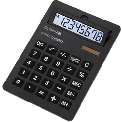 Olympia Rechner LCD 908 Jumbo - Tischrechner, Großer Rechner im A4-Format, 1-zeiliges LC-Display mit 8 Stellen, Schwarz