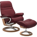 Stressless Relaxsessel STRESSLESS Sunrise Sessel Gr. Leder BATICK, Rela x funktion-Drehfunktion-PlusTMSystem-Gleitsystem-BalanceAdaptTM, B/H/T: 83 cm x 105 cm x 74 cm, rot (bordeau x batick) Lesesessel und Relaxsessel