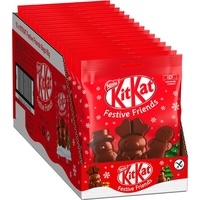 Kitkat NESTLÉ KITKAT Festive Friends Schokoladen-Mix, Mini-Weihnachtsfiguren aus Milchschokolade mit Knusperstückchen, 15er Pack (15 x 65g)