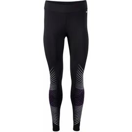 KangaROOS Leggings KANGAROOS, Damen, Gr. 48, N-Gr, schwarz (schwarz, lila), Single Jersey, Obermaterial: 95% Baumwolle, 5% Elasthan, bedruckt, eng knöchellang, Hosen Leggings, Große Größen