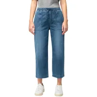 MAC Culotte Jeans in mittelblau mit Bindedetail-D36