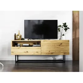meble lindner Enjoy TV-Lowboard 120x46x35 cm Eiche Artisan Matt Metall