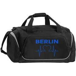 multifanshop Sporttasche - Berlin blau - Herzschlag - Druck blau - Tasche