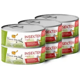 I LOVE MY CAT Katzenfutter Nass mit Insekten 6 x 100 g