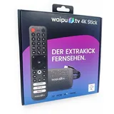 waipu.tv 4K Stick + 12 Monate Perfect Plus | TV-Kombi | Fernsehen über WLAN | Fernbedienung mit Schnellwahltasten (mit TV-Steuerungstasten) | HDMI | 4K | HDR
