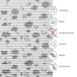 GARDINIA Plissee Concept Flowers and Plants 80 x 130 cm blüte dekor/weiß