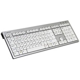 Logickeyboard Premium Line Kabelgebunden Tastatur Deutsch, QWERTZ Grau Multimediatasten, USB-Hub, Ge