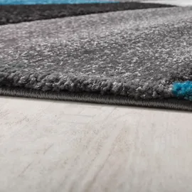 KADIMA DESIGN Teppich Kurzflor Abstrakt aus Polypropylen, Florhöhe: 12 mm, Türkis 80 x 150 cm