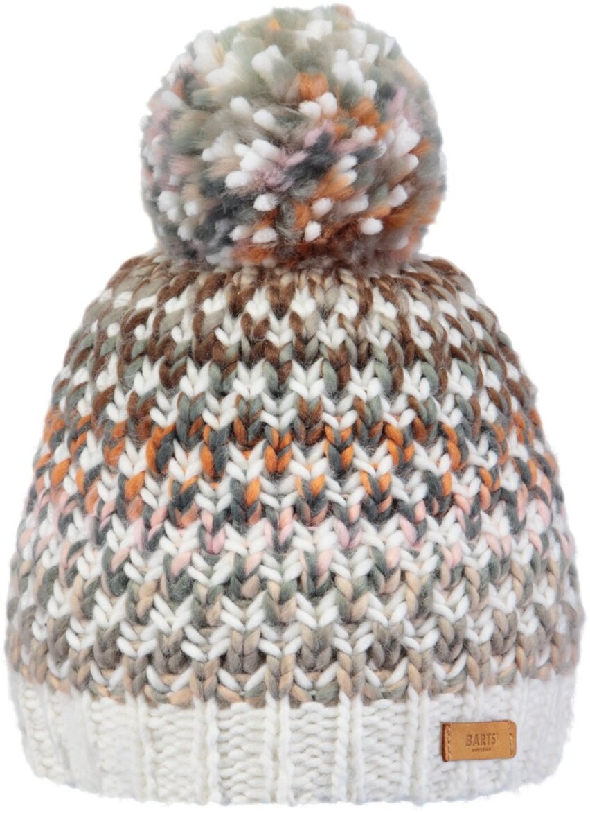 BARTS Damen Mütze - Nicole Beanie, Bommel, One Size, mehrfarbig Creme