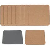QUARKZMAN 10 Stück Kork Pflanzenuntersetzer, 10 CM Quadratische Kork Pflanzenmatten Korkuntersetzer für Haus Garten Hof Pflanzen Drinnen Draußen Dunkelgrau