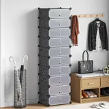 vidaXL Schuh-Organizer 10 Fächer 244920 1-tlg. schwarz