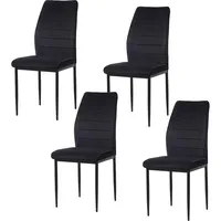 Hti-Living Esszimmerstuhl Madison Samt Schwarz 4er-Set