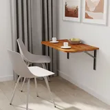 AKKE Klapptisch Wandklapptisch Esstisch - Klappbar Faltbar Platzsparend - Abgerundete Ecken - 60x50 cm - Burgund