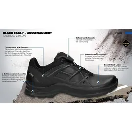 Haix Black Eagle Tactical 2.1 GTX low 340001 O2 SRC DGUV Gr. 41,5 schwarz