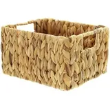 Frank-Flechtwaren Aufbewahrungskorb Füllkorb aus Wasserhyazinthe 22 x 19 x 13 cm beige