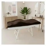 STM Company Massageliege Memory Foam Wellenmatratze für Kosmetikliege (180x60 cm / 190x70 cm, mit Veloursbezug), Anatomischer Lash Topper für Wimpern, PMU & Kosmetik braun 180x60 cm