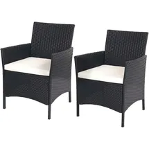 Mendler Halden Gartensessel 59 x 60 x 83 cm anthrazit/creme 2 St.