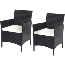 Mendler Halden Gartensessel 59 x 60 x 83 cm anthrazit/creme 2 St.