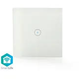 Nedis Smartlife Wandschalter | Wi-Fi | Single | Wandhalterung | 1000 W | Android | IOS | Glas / Weiss