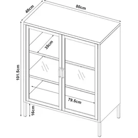 [en.casa] Sideboard Fauske 80x40x101,5cm Schwarz