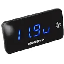 Koso Slim Line New Generation Voltmeter + Thermometer Blau