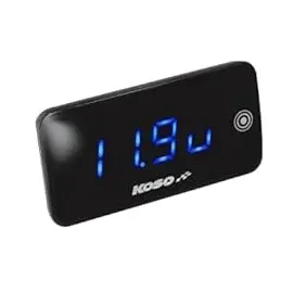 Koso Slim Line New Generation Voltmeter + Thermometer Blau