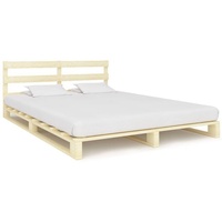 furnicato Bett Palettenbett Massivholz Kiefer 140×200 cm braun