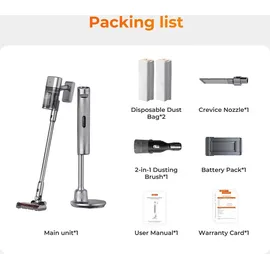 Uwant V100 Akku-Staubsauger grau