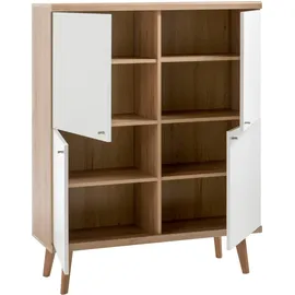 Home Affaire Highboard Merle 107 x 134 x 40 cm Eiche Riviera / Weiß matt