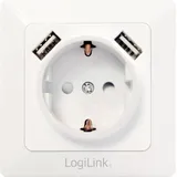 Logilink Unterputz-Steckdose mit 2x USB - Weiß