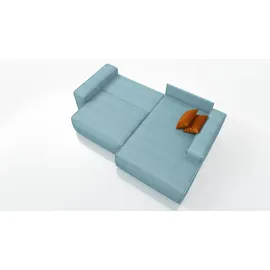 A&J MöbelLand Eckcouch mit Schlaffunktion 2-Sitzer Blau