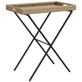 vidaXL Tabletttisch Klappbar Beige 65x40x75 cm Poly Rattan